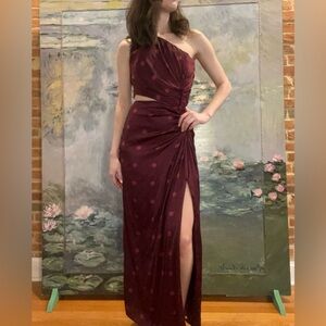 Abercrombie & Fitch Burgundy One-Shoulder Dress, XS